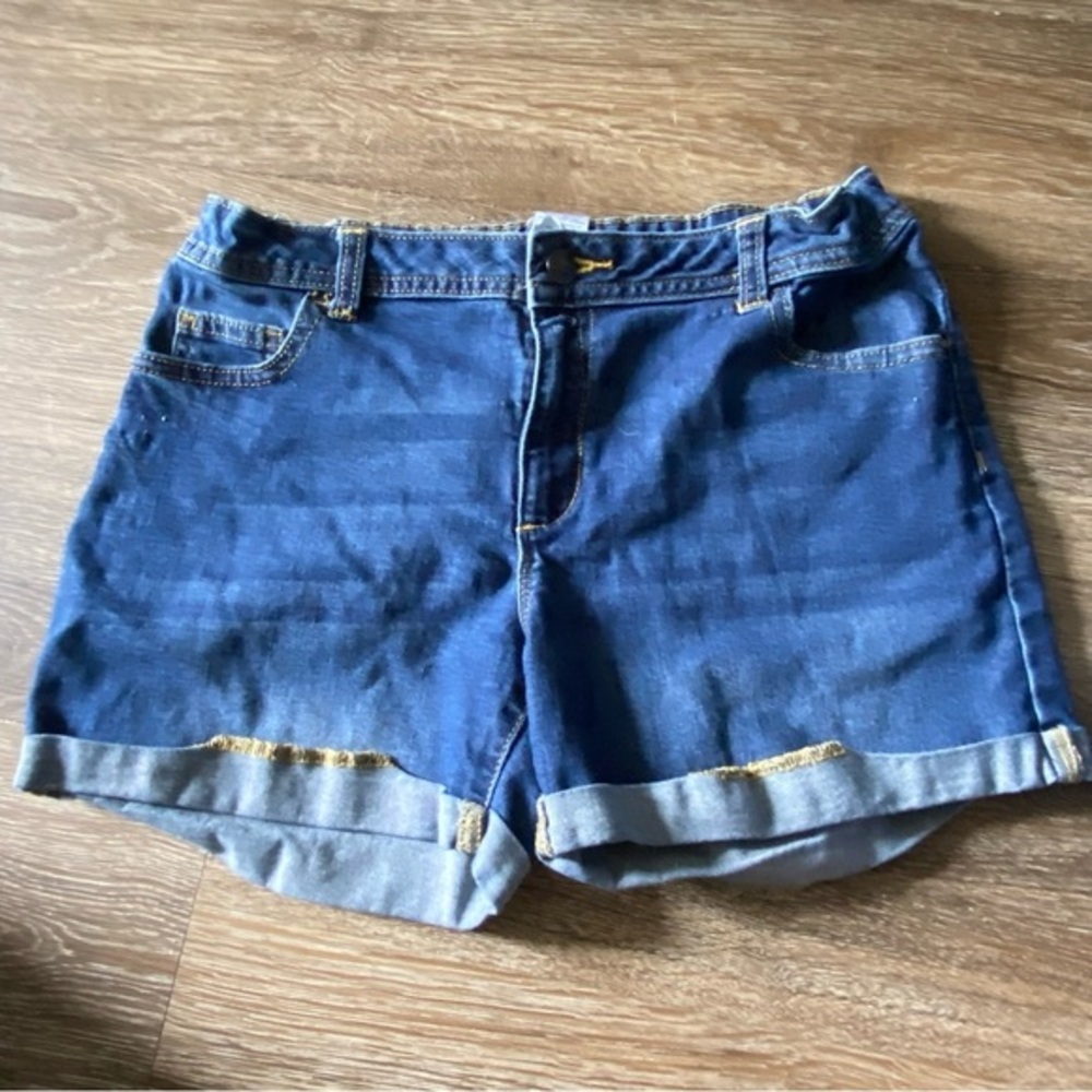 Wonder Nation Shorts Size 14 Plus Girls Stretch Blue Denim Button Fly Zip‎